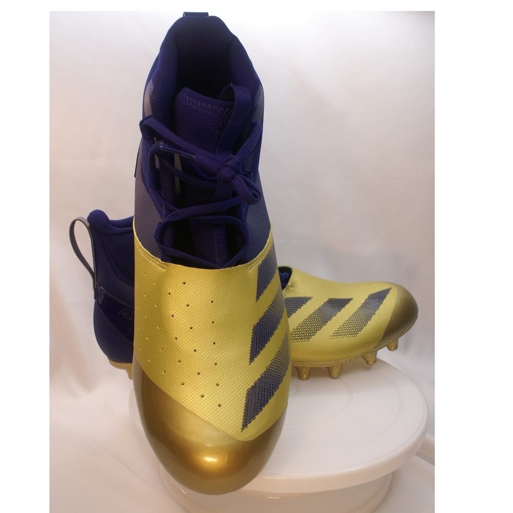 adidas Adizero Chaos 2E Lineman Football Cleats Mens 15 Purple Gold Mid Top